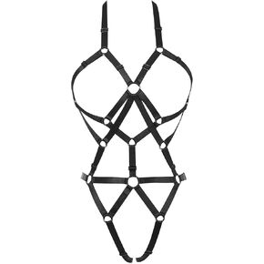 Women Harness Bra Set Sexy Body Harness Cupless Bra Caged Bra Belt Punk Gothic Style Strappy Lingerie Set
