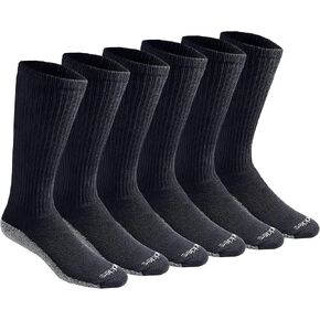 Dickies Men's Dri-Tech Moisture Control Boot-Length Socks, 6 & 12 Pairs, Sizes L-XL