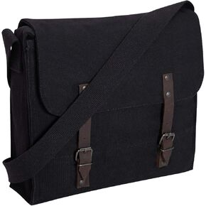 Rothco Canvas Medic Bag Crossbody Shoulder Bag with Leather Closing Straps
