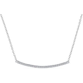 Past Present Future Solitaire Round Cubic Zirconia Horizontal Bar Vertical Graduated CZ Journey Bar Pendant Necklace For Women .925 Sterling Silver