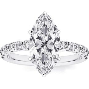 2CT/3.5CT Solitaire Elongated Marquise Cut Engagement Ring for Women, Simulated Diamond Promise Ring in 925 Sterling Silver