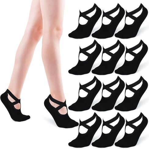 12 Pairs Non Slip Soft Grip Socks Pilates Socks Yoga Socks for Women Barre, Ballet, Dance, Barefoot, Hospital in Saudi Arabia