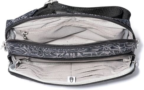 حقيبة حزام Baggallini مضادة للسرقة - 9'x5' Securtex Fanny Pack Sling Crossbody Bag RFID - قفل بسحاب وسحب مائل in Kuwait