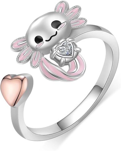Axolotl Rings 925 Sterling Silver Axolotl Ring Cute Axolotl Jewelry Gift for Women in Saudi Arabia