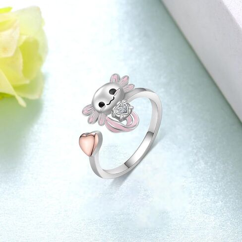 Axolotl Rings 925 Sterling Silver Axolotl Ring Cute Axolotl Jewelry Gift for Women in Saudi Arabia