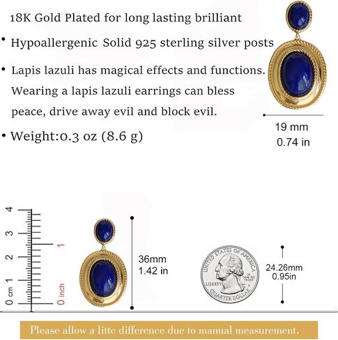 Bohemian Floral Filigree Gold Plated Turquoise Lapis Lazuli Drop Dangle Earrings, 925 Sterling Silver Durable Hook Earrings, Retro Jewelry Gift for Mother Women in Saudi Arabia
