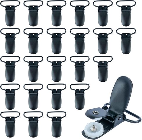 MELOTOUGH 1 بوصة مشابك تعليق مطلية بالنيكل ومشابك معدنية شديدة التحمل مع أسنان إمساك بلاستيكية (25 قطعة) in Kuwait