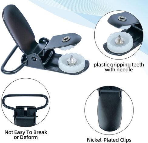 MELOTOUGH 1 بوصة مشابك تعليق مطلية بالنيكل ومشابك معدنية شديدة التحمل مع أسنان إمساك بلاستيكية (25 قطعة) in Kuwait