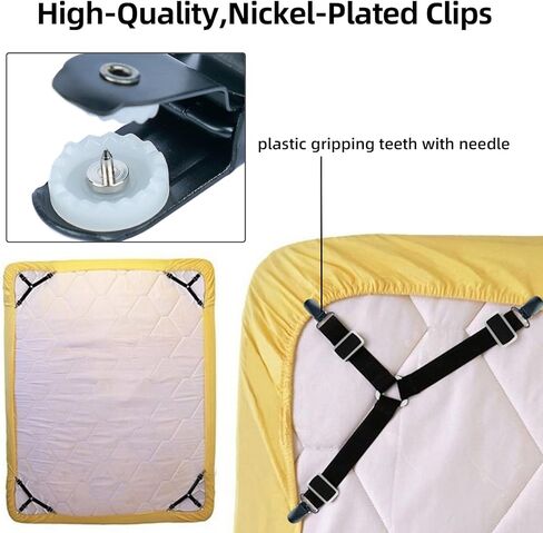 MELOTOUGH 1 بوصة مشابك تعليق مطلية بالنيكل ومشابك معدنية شديدة التحمل مع أسنان إمساك بلاستيكية (25 قطعة) in Kuwait