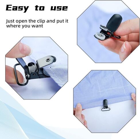 MELOTOUGH 1 بوصة مشابك تعليق مطلية بالنيكل ومشابك معدنية شديدة التحمل مع أسنان إمساك بلاستيكية (25 قطعة) in Kuwait