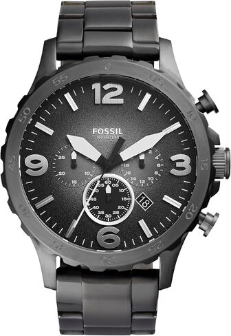 Fossil Nate Men's Watch with Oversized Chronograph Watch Dial and Stainless Steel or Leather Band in Saudi Arabia