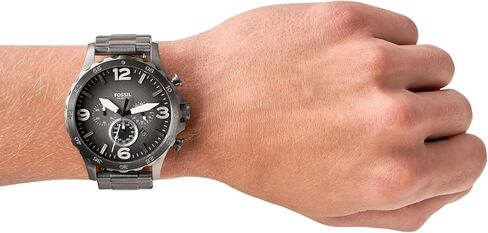 Fossil Nate Men's Watch with Oversized Chronograph Watch Dial and Stainless Steel or Leather Band in Saudi Arabia