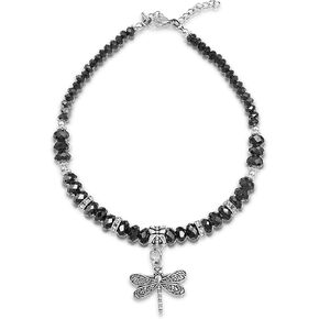 Crystal Dragonfly & Butterfly Charm Adjustable Anklet for Women Handmade Hypoallergenic Boho Beach Gala Wedding Style Fashion Jewelry