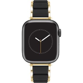 Anne Klein Rubberized Fashion Bracelet for Apple Watch, Secure, Adjustable, Apple Watch Replacement Band, Fits Most Wrists