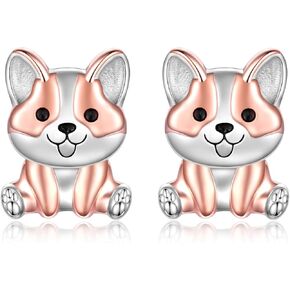 925 Sterling Silver Corgi Dog French Bulldog Chihuahua Earrings Stud Hypoallergenic Cute Jewelry Gifts for Women Dog Lovers