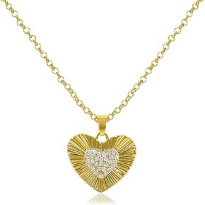 Peace Sign Heart CZ New Beginnings Lotus Necklace for Women, Heart Pendant Necklaces Flower Diamond Zirconia Love Necklace, Silver Rose Gold Chain Birthday Valentines Day Jewelry Gifts
