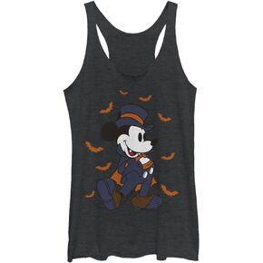 Disney Girls Friends Halloween Mickey Vampire Portrait Juniors Tri Blend Tank