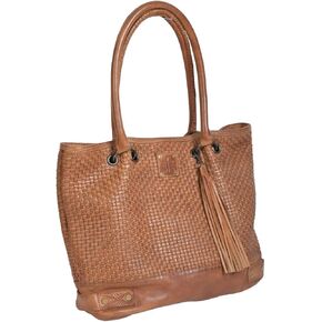 STS Ranchwear Womens Sweetgrass Distressed Tan Leather Tote Bag