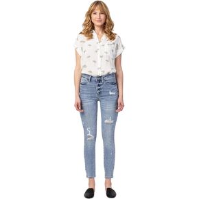 Judy Blue Women's High Waist Destroyed Skinny Jeans