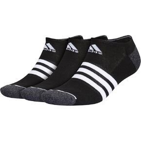 adidas Men's 3-Stripe No Show Socks with Arch Compression for a Secure Fit (3-Pair)