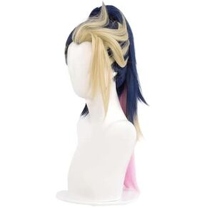 Game Cosplay Wig 55cm Long Gradient Ponytail Fashion Synthetic Hair Role Play Halloween Party Carnival +Wig Cap