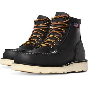 Danner 6" Bull Run Moc Toe Work Boots for Men - Oiled Full-Grain Leather Upper with Non Slip Wedge Outsole and 3-Density Cushion Footbed, EH Resistant
