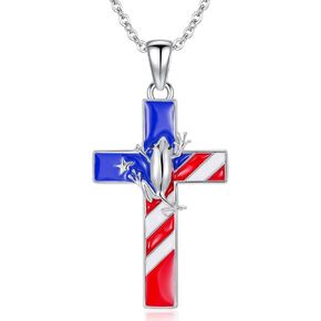 Puerto Rico Necklace 925 Sterling Silver Puerto Rico Flag Butterfly/Coqui Frog Pendant Puerto Rico Jewelry Gifts for Men Women Puerto Ricans