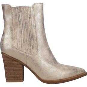 MIA Womens Prairie Metallic Pull On Casual Boots Ankle Low Heel 1-2" - Gold