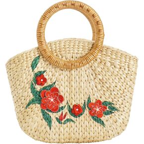 DPH Lepironi Grass Bag Vietnamese Bags Straw Tote Bag Summer Beach Bag Hand Bag Jute Tote Bag Summer Handwoven Bag For Travel