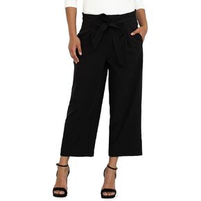 Liverpool Women's Tie Waist Paperbag Wide Leg Crop