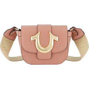 True Religion Women's Crossbody Bag, Mini Flap Adjustable Shoulder Handbag with Horseshoe Logo