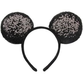 Mouse Deluxe Ear Bow Headbands Sequins Hairbands Women Hair Accessories For Cosplay Costume Party