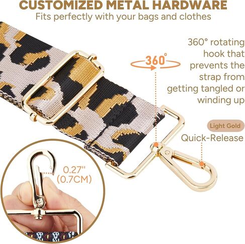 BAKKO Purse Strap Replacement 2" Wide Shoulder Strap for Crossbody Bags Handbags Messenger Duffel Bags Gold Metal Hardware Adjustable Length from 31" to 57" in Kuwait