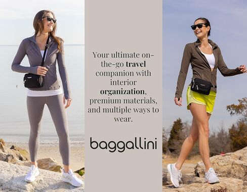 حقيبة حزام Baggallini ذات سحاب ثلاثي صغيرة قابلة للتحويل من Fannypack - خفيفة الوزن ومقاومة للماء in Kuwait