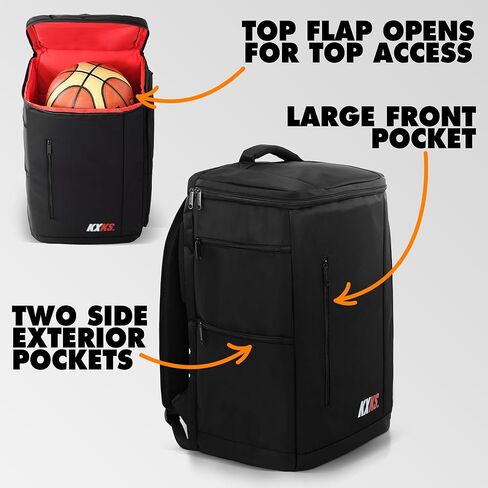 KXKS. (Kicks Kase) حذاء رياضي ممتاز وحقيبة ظهر للسفر - حقيبة رياضية للسفر للأحذية، حقيبة رياضية مثالية للصالة الرياضية، الأمتعة (أسود/أزرق) in Kuwait