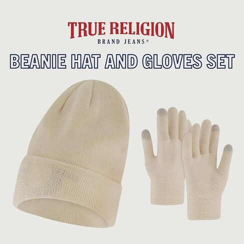 True Religion Beanie Hat and Touchscreen Glove Set in Saudi Arabia