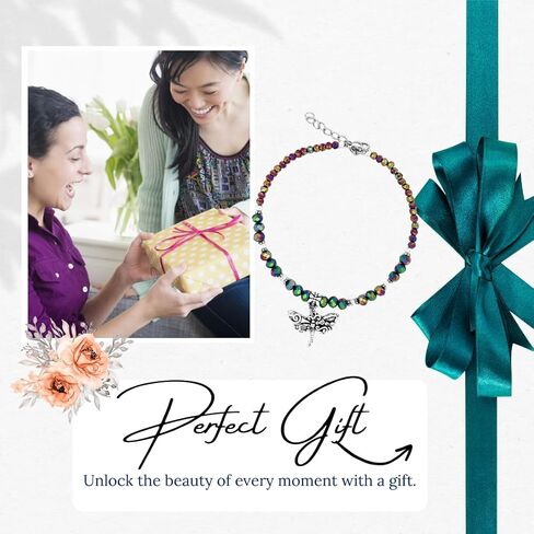 Crystal Dragonfly & Butterfly Charm Adjustable Anklet for Women Handmade Hypoallergenic Boho Beach Gala Wedding Style Fashion Jewelry in Saudi Arabia