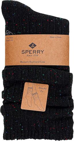 زوج واحد من جوارب Boyfriend Crew النسائية من Sperry - جوارب أكريليك ناعمة للأحذية الرياضية والأحذية طويلة الرقبة والصالة in Saudi Arabia