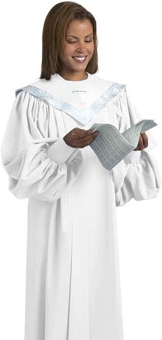 ملابس جوقة من Murphy Robes للجنسين - رداء جوقة النشيد مع ياقة مخددة ورقبة على شكل حرف V وأكمام بأساور، ثوب جوقة الكنيسة in Kuwait