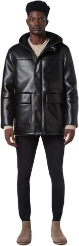 Andrew Marc Men's Faux Leather Sherling Jacket in Saudi Arabia