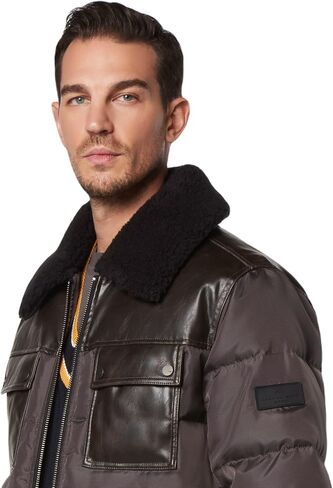 Andrew Marc Men's Faux Leather Sherling Jacket in Saudi Arabia