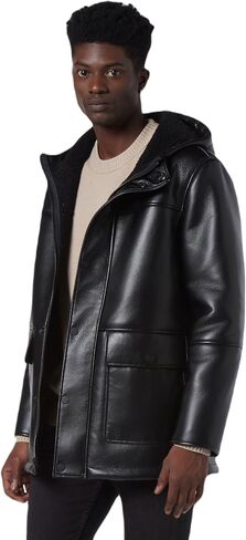 Andrew Marc Men's Faux Leather Sherling Jacket in Saudi Arabia