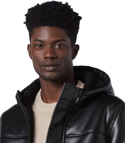 Andrew Marc Men's Faux Leather Sherling Jacket in Saudi Arabia