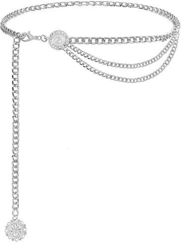 Waist Chain Multilayer Chain Belts Metal Belly Chain Adjustable Body Belt for Women Girls Jeans Dresses Accessories in Saudi Arabia