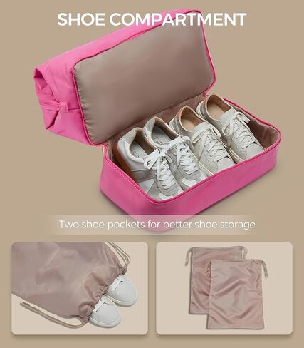 Weekender Bags for Women, Large Travel Duffel Bag with Shoes Compartment, Carry On Overnight Tote Bags with Toiletry Bags, Gym Duffel Bags with Wet Pocket, Hospital Bags for Labor and Delivery in Saudi Arabia