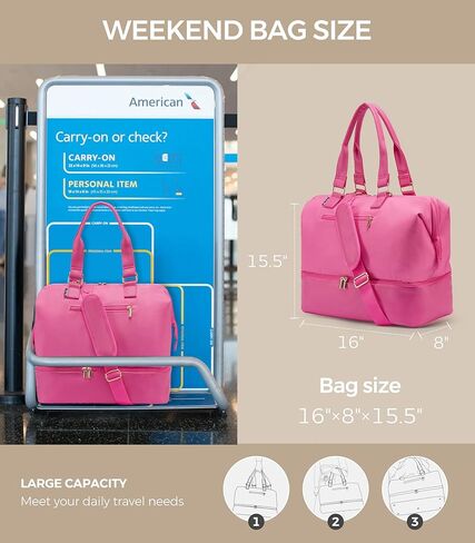 Weekender Bags for Women, Large Travel Duffel Bag with Shoes Compartment, Carry On Overnight Tote Bags with Toiletry Bags, Gym Duffel Bags with Wet Pocket, Hospital Bags for Labor and Delivery in Saudi Arabia