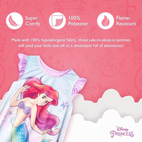 Disney Girls' Nightgown, Soft & Cute Pajamas for Kids in Saudi Arabia