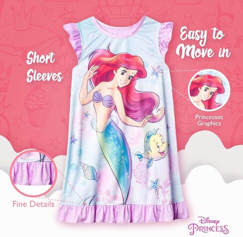 Disney Girls' Nightgown, Soft & Cute Pajamas for Kids in Saudi Arabia