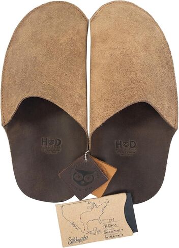 Hide & Drink, House Slippers for Men, Full Grain Leather, Handmade in Kuwait