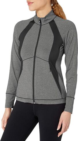 Cutter & Buck Women's Smooth Melange Stripe Shoreline Colorblock Full Zip Jacket in Saudi Arabia